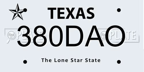 380DAO Texas License Plate