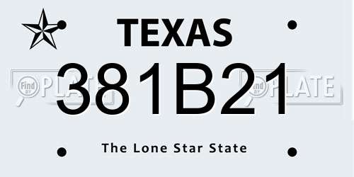 381B21 Texas License Plate