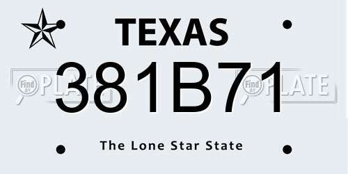 381B71 Texas License Plate
