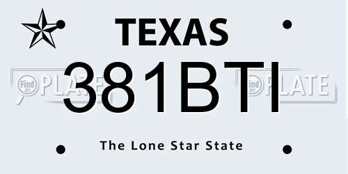 381BTI Texas License Plate