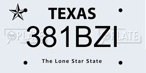 381BZI Texas License Plate