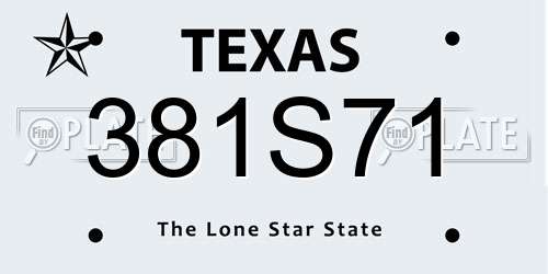381S71 Texas License Plate