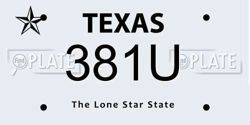 381U Texas License Plate