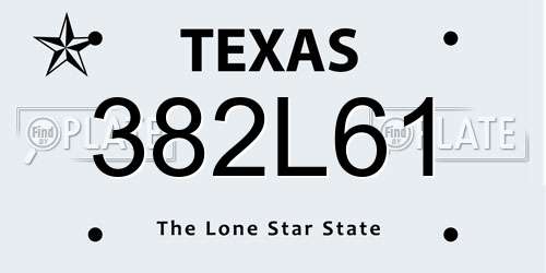 382L61 Texas License Plate