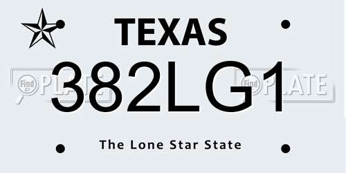 382LG1 Texas License Plate