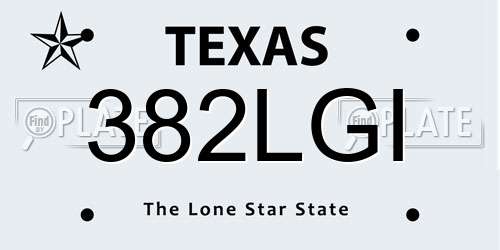 382LGI Texas License Plate