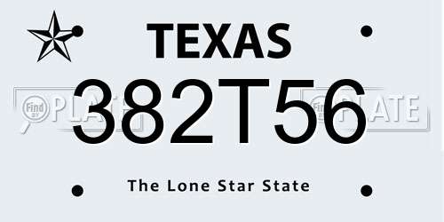 382T56 Texas License Plate
