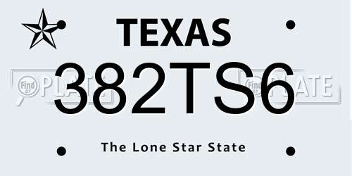 382TS6 Texas License Plate
