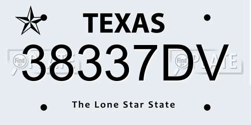 38337DV Texas License Plate