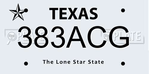 383ACG Texas License Plate
