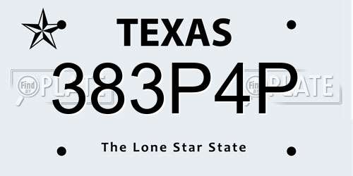 383P4P Texas License Plate