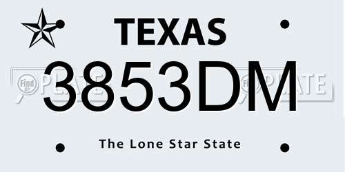 3853DM Texas License Plate