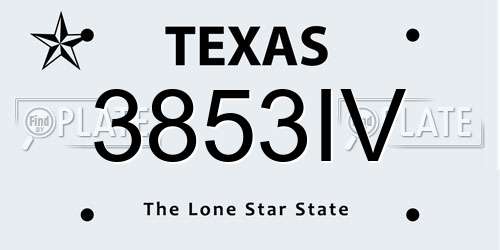 3853IV Texas License Plate