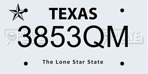 3853QM Texas License Plate