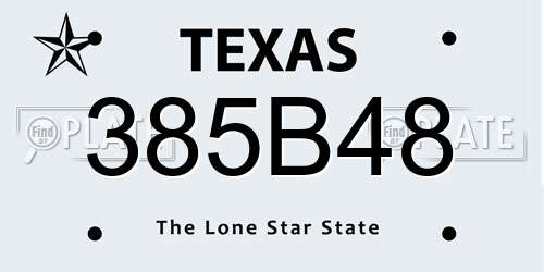 385B48 Texas License Plate
