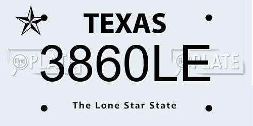 3860LE Texas License Plate