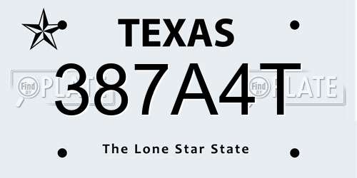 387A4T Texas License Plate