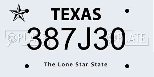 387J30 Texas License Plate