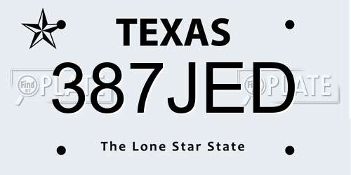 387JED Texas License Plate