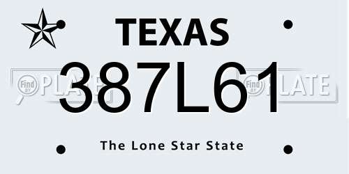 387L61 Texas License Plate