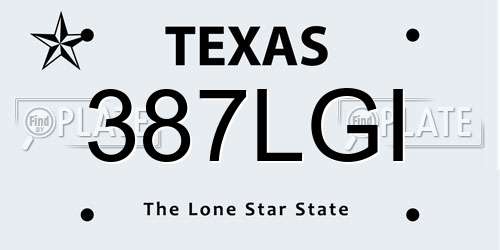 387LGI Texas License Plate