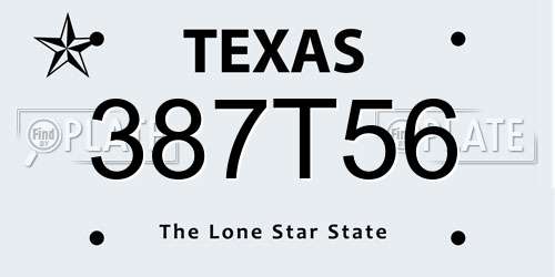 387T56 Texas License Plate