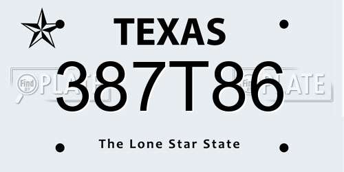387T86 Texas License Plate