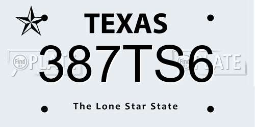 387TS6 Texas License Plate