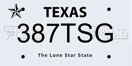 387TSG Texas License Plate