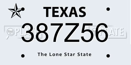 387Z56 Texas License Plate