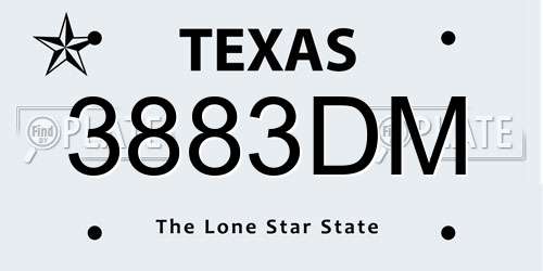 3883DM Texas License Plate