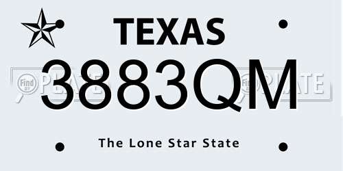 3883QM Texas License Plate