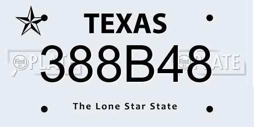 388B48 Texas License Plate