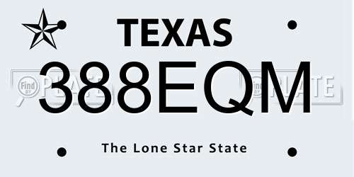 388EQM Texas License Plate