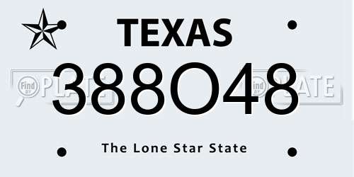 388O48 Texas License Plate