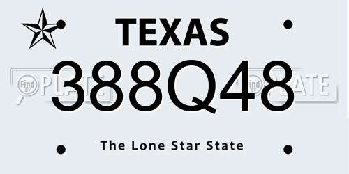388Q48 Texas License Plate