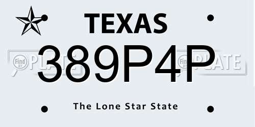 389P4P Texas License Plate