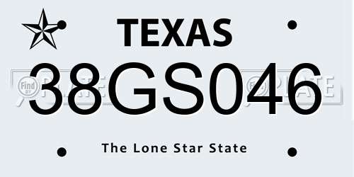 38GS046 Texas License Plate
