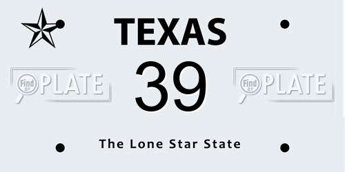 39 Texas License Plate