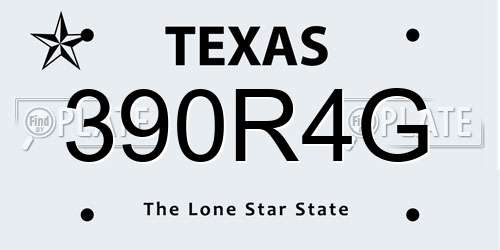390R4G Texas License Plate