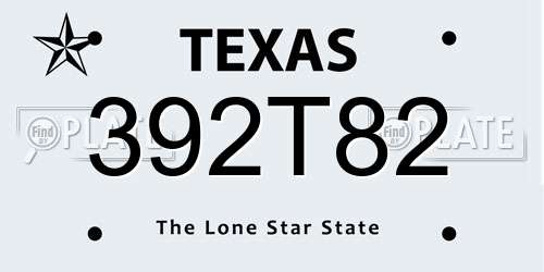 392T82 Texas License Plate