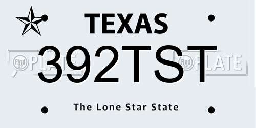 392TST Texas License Plate