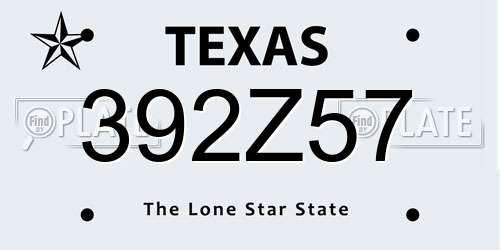 392Z57 Texas License Plate
