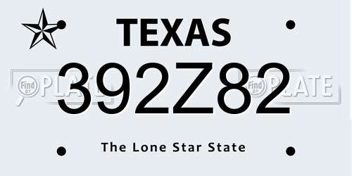 392Z82 Texas License Plate