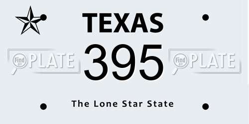 395 Texas License Plate
