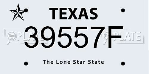 39557F Texas License Plate