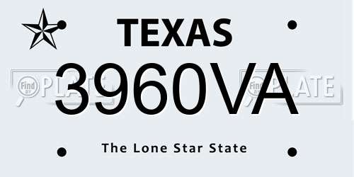 3960VA Texas License Plate