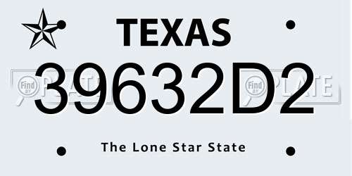 39632D2 Texas License Plate