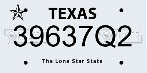 39637Q2 Texas License Plate