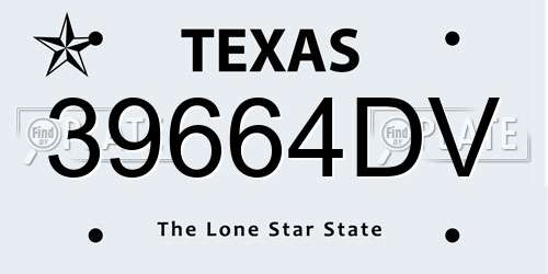 39664DV Texas License Plate